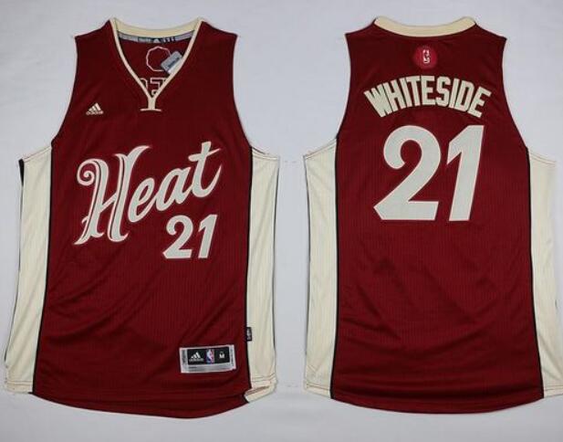 Men's Miami Heat Active Player Custom Red 2015-2016 Christmas Day Stitched Basketball Jersey